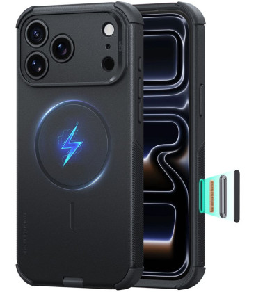Juodas dėklas Apple iPhone 17 Pro / 18 Pro telefonui "ESR Cyber Tough Magsafe"