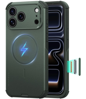 Žalias dėklas Apple iPhone 17 Pro / 18 Pro telefonui "ESR Cyber Tough Magsafe"