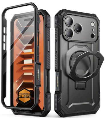 Juodas dėklas Apple iPhone 17 Pro Max / 18 Pro Max telefonui "Supcase Grip Pro MAG Magsafe"