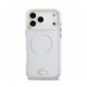 Skaidrus dėklas Apple iPhone 18 Pro Max telefonui "Lacoste PC/TPU Frosted Finish Gold Logo MagSafe Case"