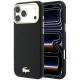 Juodas dėklas Apple iPhone 18 Pro telefonui "Lacoste PU Leather Champs Elysees Gold Logo MagSafe Case"