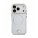 Skaidrus dėklas Apple iPhone 18 Pro telefonui "Lacoste PC/TPU Frosted Finish Gold Logo MagSafe Case"