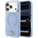 Mėlynas dėklas Apple iPhone 18 Pro telefonui "Lacoste PC/TPU Frosted Finish Gold Logo MagSafe Case"