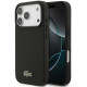 Juodas dėklas Apple iPhone 18 Pro telefonui "Lacoste PVC Iconic Petit Pique Metal Logo MagSafe Case"