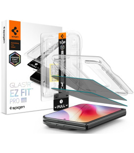 (Privacy) Apsauginis grūdintas stiklas Apple iPhone Duo telefonui "Spigen Glas.TR EZ Fit Pro HD AC 2-Pack"