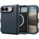 Mėlynas (Metal Slate) dėklas Apple iPhone Duo telefonui "Spigen Tough Armor Magsafe"