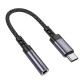 Pilkas audio adapteris USB-C - 3.5mm (DAC) "Borofone BV24 Graceful"
