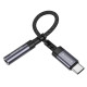 Pilkas audio adapteris USB-C - 3.5mm (DAC) "Borofone BV24 Graceful"