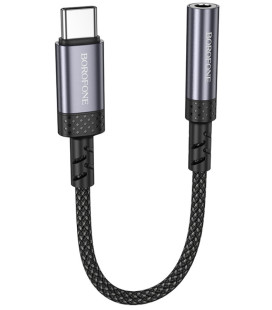Pilkas audio adapteris USB-C - 3.5mm (DAC) "Borofone BV24 Graceful"