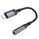 Pilkas audio adapteris Lightining - 3.5mm "Borofone BV24 Graceful"