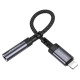 Pilkas audio adapteris Lightining - 3.5mm "Borofone BV24 Graceful"