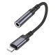 Pilkas audio adapteris Lightining - 3.5mm "Borofone BV24 Graceful"