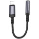 Pilkas audio adapteris Lightining - 3.5mm "Borofone BV24 Graceful"