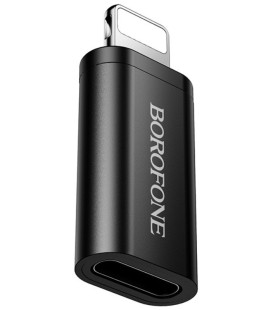 Juodas adapteris Type-C - Lightining "Borofone BV26A"
