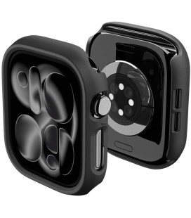 Juodas dėklas Apple Watch 12 (42 mm) laikrodžiui "Spigen Thin Fit"