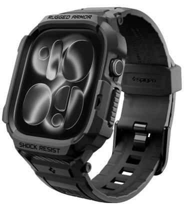 Matinis juodas dėklas - apyrankė Apple Watch 12 (42 mm) laikrodžiui "Spigen Rugged Armor Pro"
