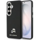 Juodas dėklas Samsung Galaxy S26 Plus telefonui "Karl Lagerfeld Grained PU Leather K&CH Heads Magnetic Case"