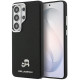 Juodas dėklas Samsung Galaxy S26 Ultra telefonui "Karl Lagerfeld Grained PU Leather K&CH Heads Magnetic Case"