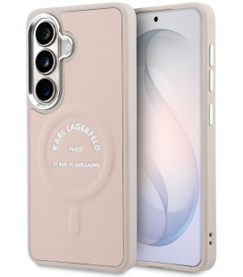 Rožinis dėklas Samsung Galaxy S26 telefonui "Karl Lagerfeld PU RSG Logo Magnetic Case"