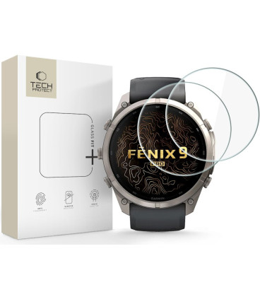 Apsauginis grūdintas stiklas Garmin Fenix 9 Pro (51 mm) laikrodžiui "Tech-Protect Glass Fit+ 2-Pack"