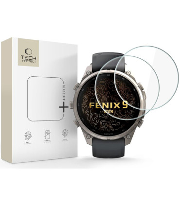 Apsauginis grūdintas stiklas Garmin Fenix 9 Pro (47 mm) laikrodžiui "Tech-Protect Glass Fit+ 2-Pack"