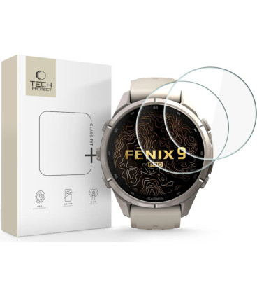 Apsauginis grūdintas stiklas Garmin Fenix 9 Pro (43 mm) laikrodžiui "Tech-Protect Glass Fit+ 2-Pack"