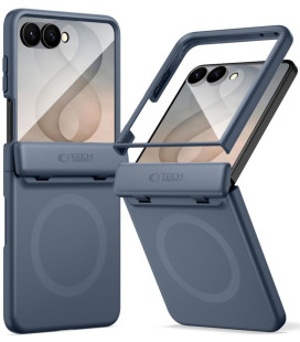Mėlynas dėklas Samsung Galaxy Z Flip 8 telefonui "Tech-Protect Kevlar Aura Magsafe"