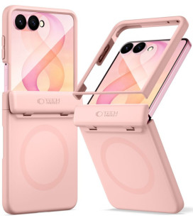 Rožinis dėklas Samsung Galaxy Z Flip 8 telefonui "Tech-Protect Kevlar Aura Magsafe"
