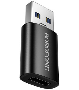 Juodas adapteris USB-A - USB-C "Borofone BV26B"
