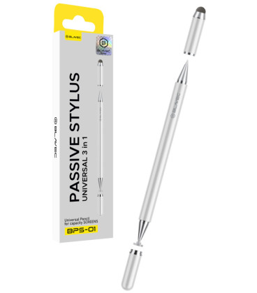 Baltas universalus pieštukas - Stylus "Blavec Passive Pen Stylus BPS-01 Universal 3 in 1"