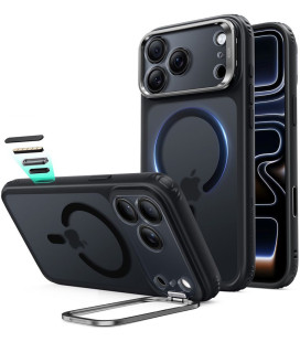 Matinis juodas dėklas Apple iPhone 17 Pro Max / 18 Pro Max telefonui "ESR Classic Hybrid Kickstand Magsafe"