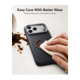 Juodas dėklas Apple iPhone 17 Pro / 18 Pro telefonui "ESR Leather Kickstand Magsafe"