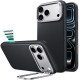 Juodas dėklas Apple iPhone 17 Pro Max / 18 Pro Max telefonui "ESR Leather Kickstand Magsafe"