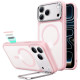 Matinis rožinis dėklas Apple iPhone 17 Pro / 18 Pro telefonui "ESR Classic Hybrid Kickstand Magsafe"
