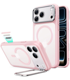 Matinis rožinis dėklas Apple iPhone 17 Pro / 18 Pro telefonui "ESR Classic Hybrid Kickstand Magsafe"