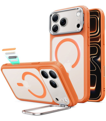 Matinis oranžinis dėklas Apple iPhone 17 Pro / 18 Pro telefonui "ESR Classic Hybrid Kickstand Magsafe"