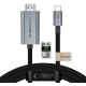 Pilkas USB-C - HDMI 2.1 8K 60Hz 300cm laidas "Tech-Protect Ultraboost"