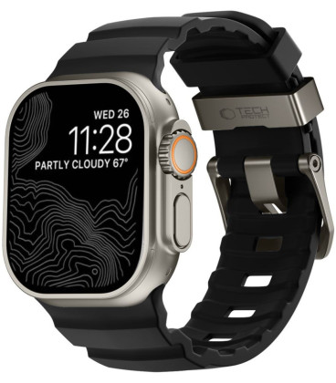 Juoda apyrankė Apple Watch 8 / 9 / 10 / 11 / 12 / SE / Ultra (44 / 45 / 46 / 49 mm) laikrodžiui "Tech-Protect Motion"