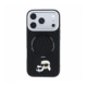 Juodas dėklas Apple iPhone 18 Pro Max telefonui "Karl Lagerfeld PU Grained K&CH Heads Ring Stand Magsafe Case"
