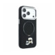 Juodas dėklas Apple iPhone 18 Pro Max telefonui "Karl Lagerfeld PU Grained K&CH Heads Ring Stand Magsafe Case"