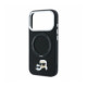 Juodas dėklas Apple iPhone 18 Pro Max telefonui "Karl Lagerfeld PU Grained K&CH Heads Ring Stand Magsafe Case"