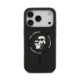 Juodas dėklas Apple iPhone 18 Pro telefonui "Karl Lagerfeld Liquid Silicone Karl and Choupette MagSafe Case"