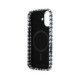 Juodas dėklas Apple iPhone 17 telefonui "Karl Lagerfeld PU Houndstooth Resin Plate MagSafe Case"