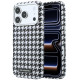 Juodas dėklas Apple iPhone 17 Pro telefonui "Karl Lagerfeld PU Houndstooth Resin Plate MagSafe Case"