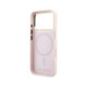 Rožinis dėklas Apple iPhone 17 Pro telefonui "Karl Lagerfeld PU Perforated Monogram MagSafe Case"