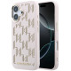 Rožinis dėklas Apple iPhone 17 telefonui "Karl Lagerfeld PU Perforated Monogram MagSafe Case"