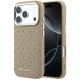 Smėlio spalvos dėklas Apple iPhone 17 Pro telefonui "Karl Lagerfeld PU Perforated Gold Dots MagSafe Case"