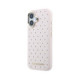 Rožinis dėklas Apple iPhone 17 telefonui "Karl Lagerfeld PU Perforated Gold Dots MagSafe Case"