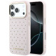 Rožinis dėklas Apple iPhone 17 Pro telefonui "Karl Lagerfeld PU Perforated Gold Dots MagSafe Case"