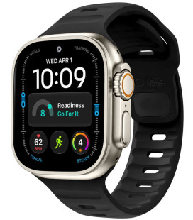 Juoda apyrankė Apple Watch 8 / 9 / 10 / 11 / 12 / SE / Ultra (44 / 45 / 46 / 49 mm) laikrodžiui "Tech-Protect Silicone Line"